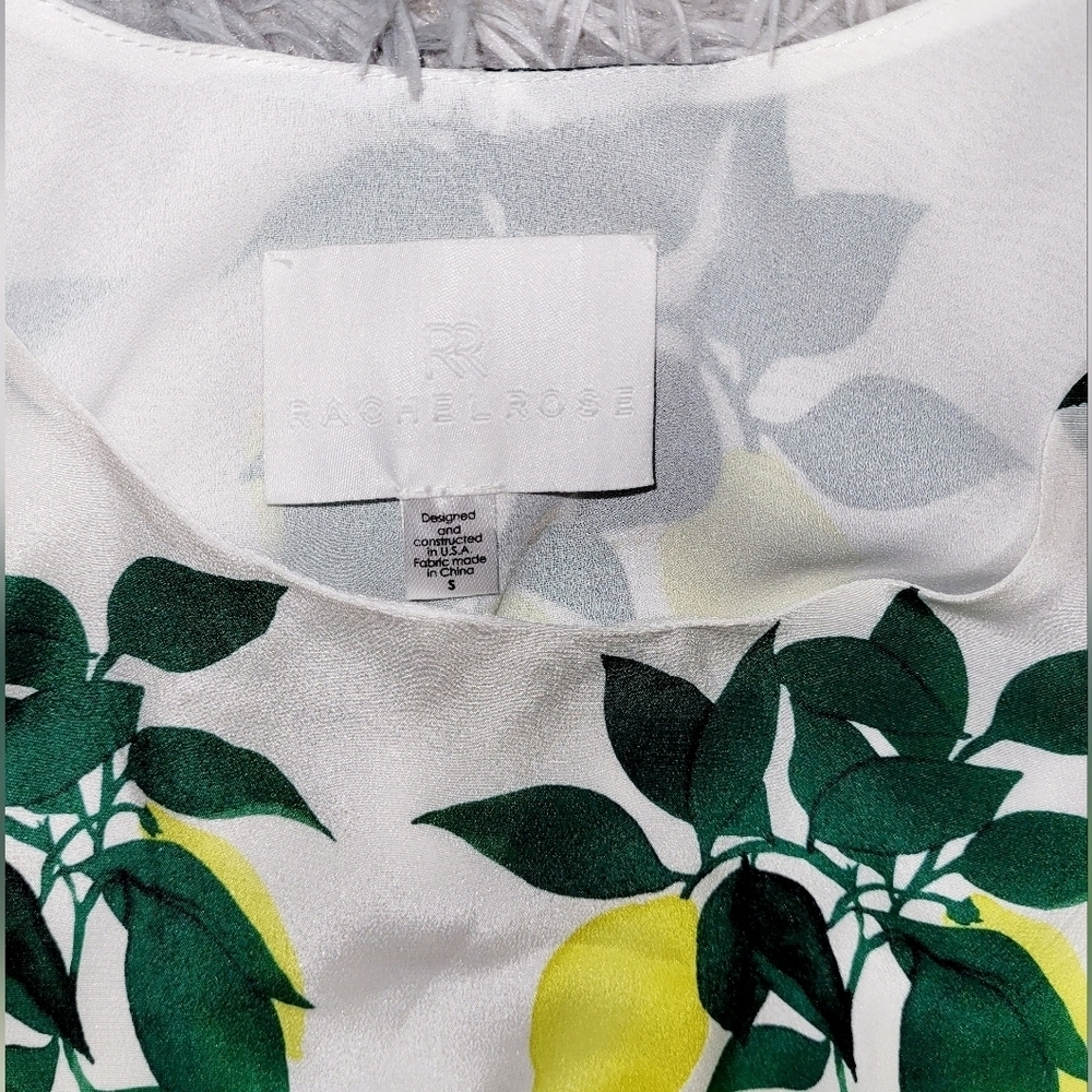 Anthropologie Rachel Rose 100% Silk, Lemon Tree Dress, Size S, NWOT - Picture 5 of 5